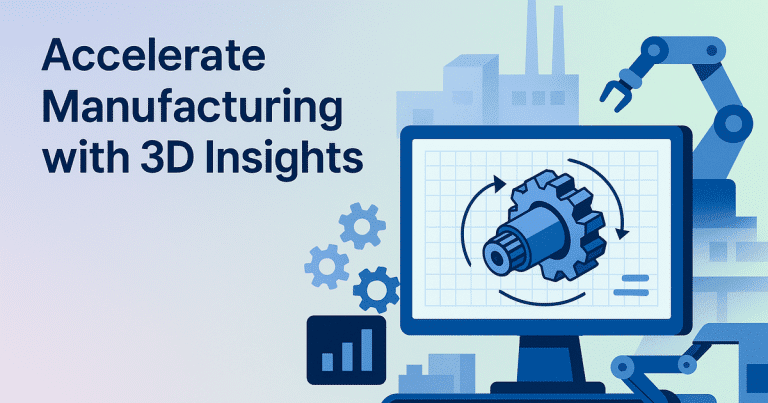 3D technical illustration speeding knowledge transfer and cutting errors in a modern manufacturing setting, showcasing process improvement