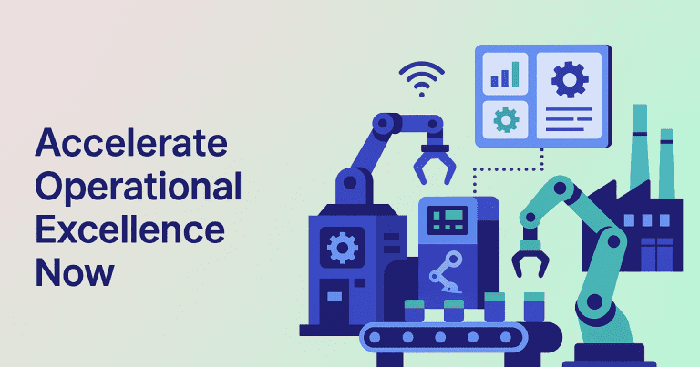 Modern smart factory using IIoT, AI, digital twins, and 5G for predictive maintenance and efficiency in manufacturing.
