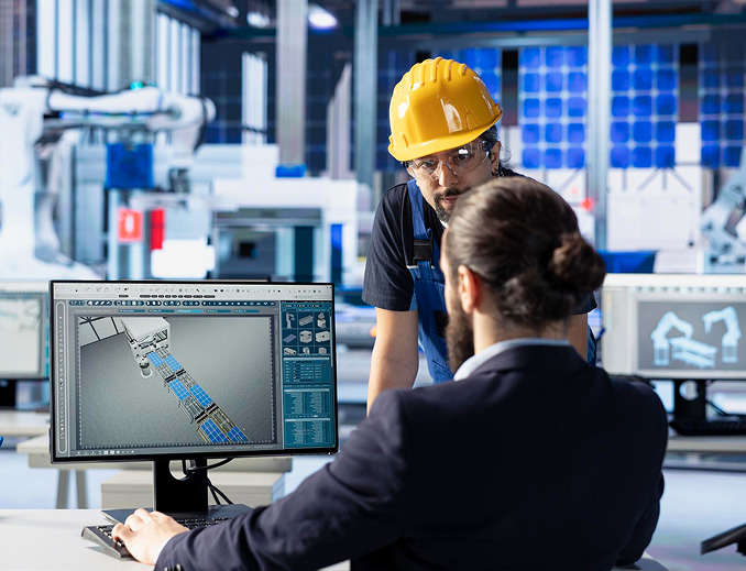 Technical publication professional reviewing engineering documentation